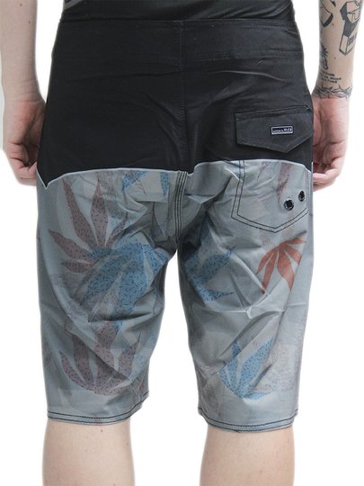 Bermuda De Banho VLCS Plants Marine - Preto/Cinza