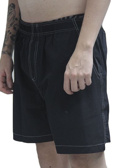 Bermuda De Elastico Baw R Contraste - Preto