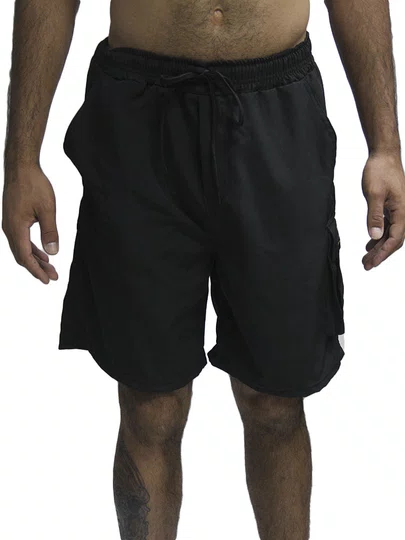 Bermuda De Elastico Blinca Bolso Cargo - Preto