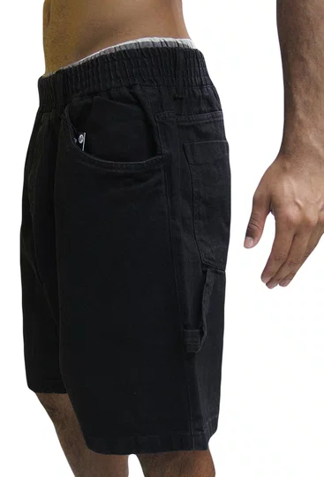 Bermuda De Elástico Masculina Blinca Jogger Sarja - Preto