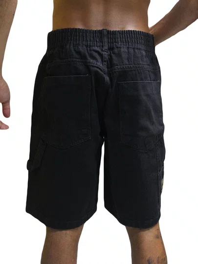 Bermuda De Elástico Masculina Blinca Jogger Sarja - Preto