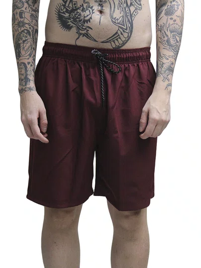 Bermuda De Elástico Masculina HB Básico Long - Bordo