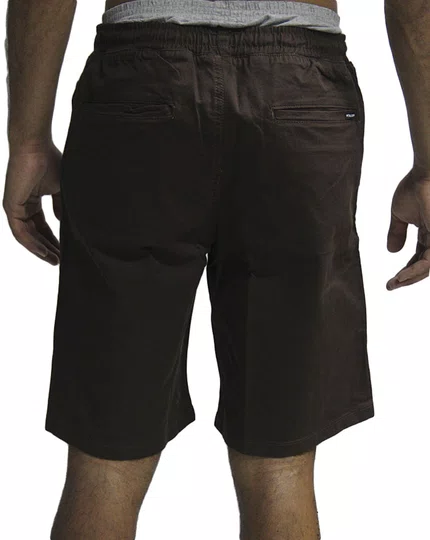 Bermuda De Elástico Masculina Volcom Frickin Elastic (Bee Check) - Black/True White