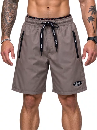 Bermuda De Elástico Masculina Wats Circle Tag - Marrom