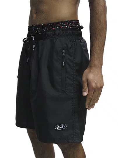 Bermuda De Elástico Masculina Wats Circle Tag - Preto