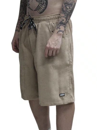 Bermuda De Elástico Masculina Wats Veludo - Marrom