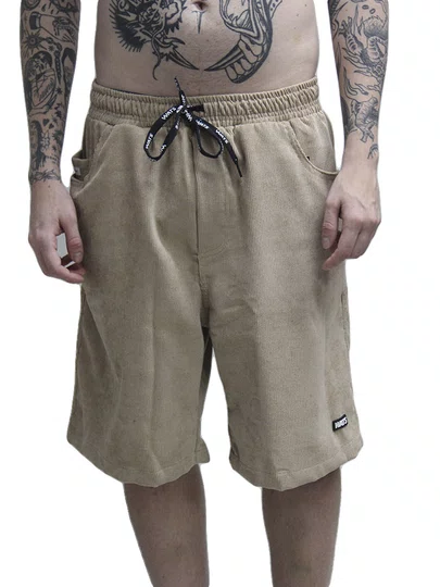 Bermuda De Elástico Masculina Wats Veludo - Marrom