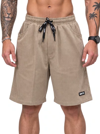 Bermuda De Elástico Masculina Wats Veludo - Marrom