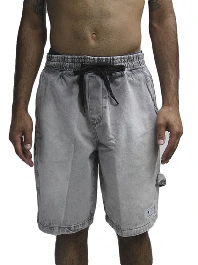 Bermuda De Elástico Masculino Lrg Jeans Bad Walk Demin - Preto Estonado