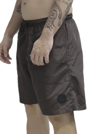 Bermuda De Elastico Plano C Contrast - Marrom