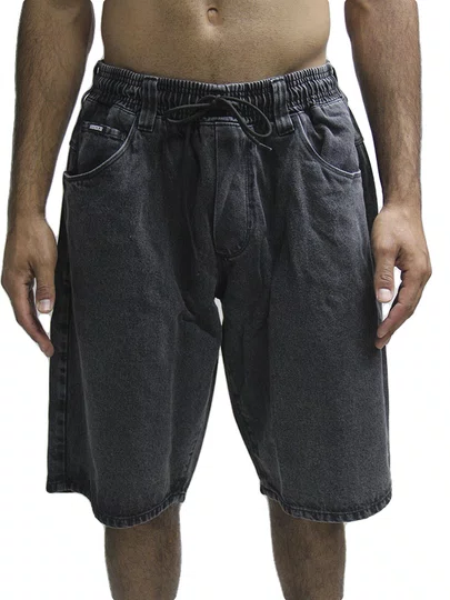 Bermuda De Passeio Masculia Hocks Jeans Jogger - Preto Estonado
