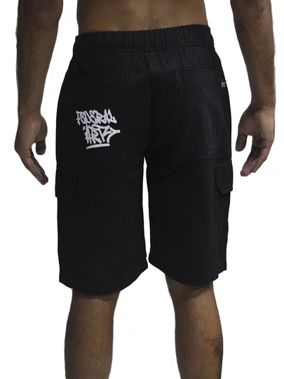 Bermuda De Passeio Masculina Federal Art Sarja Cargo - Preto