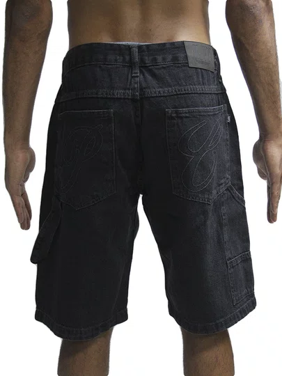 Bermuda De Passeio Masculina Plano C Denim Carpenter - Preto Estonado