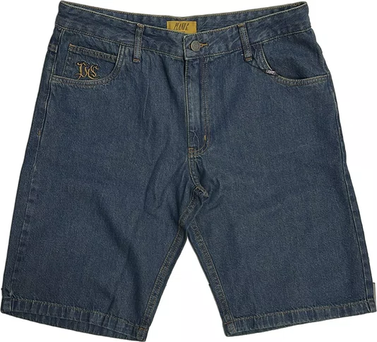 Bermuda de Passeio Masculina Plano C Jeans Demim Army Wash - Marinho