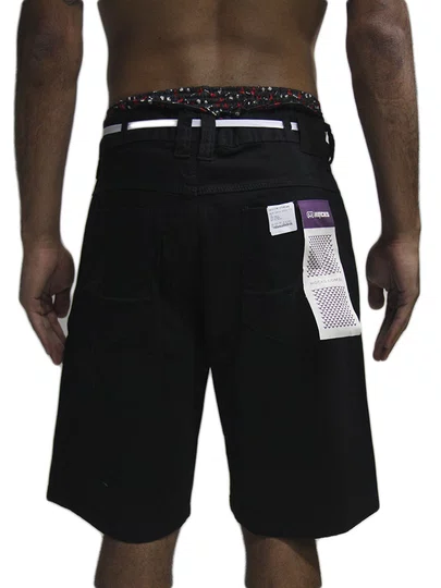 Bermuda De Passeio Masculina Sarja Hocks Field - Preto