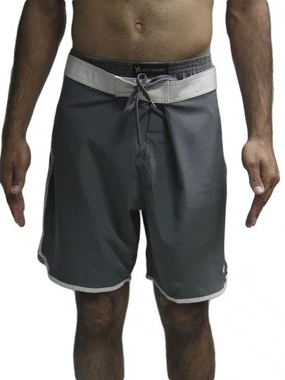 Bermuda De Passeio Masculina Surfly Perna Redonda Lisa - Chumbo