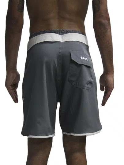 Bermuda De Passeio Masculina Surfly Perna Redonda Lisa - Chumbo