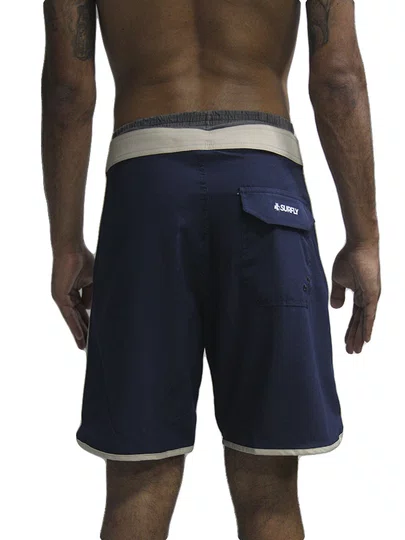 Bermuda De Passeio Masculina Surfly Perna Redonda Lisa - Marinho