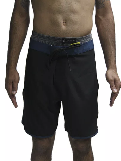 Bermuda De Passeio Masculina Surfly Perna Redonda Lisa - Preto