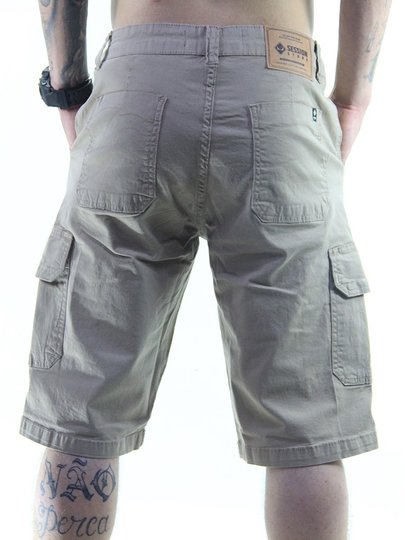 Bermuda de Passeio Session Classic Logo Cargo - Khaki