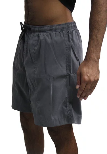 Bermuda Masculina De Elástico Plano C Pc - Chumbo