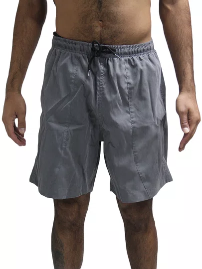 Bermuda Masculina De Elástico Plano C Pc - Chumbo