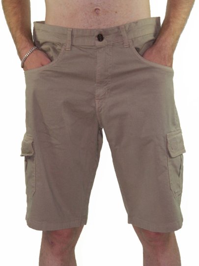Bermuda Masculina de Passeio Blinca Sarja Cargo - Caqui