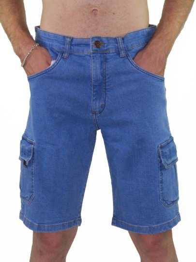 Bermuda Masculina de Passeio Blinca Sarja Cargo - Jeans