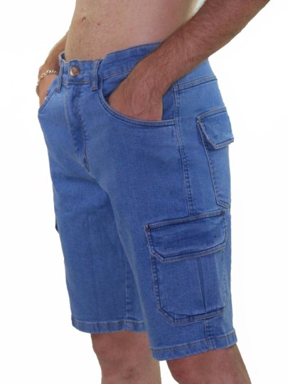 Bermuda Masculina de Passeio Blinca Sarja Cargo - Jeans