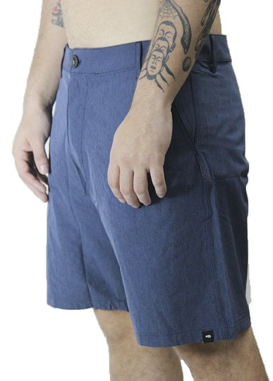 Bermuda Masculina Hibrida Hb Lisa Botão - Azul