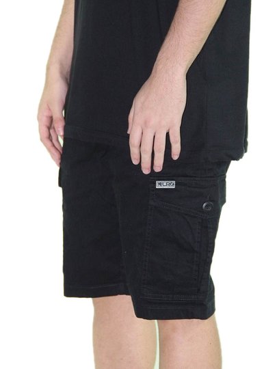 Bermuda Masculina para Passeio LRG Sarja Cargo Rain - Preto
