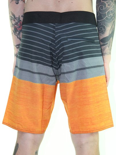 Bermuda para Banho Reef Sun - Laranja/Preto