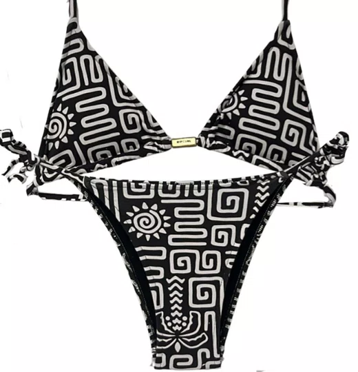 Biquini Rip Curl Cortininha Alca Fina Loulu Sliding - Tri Black