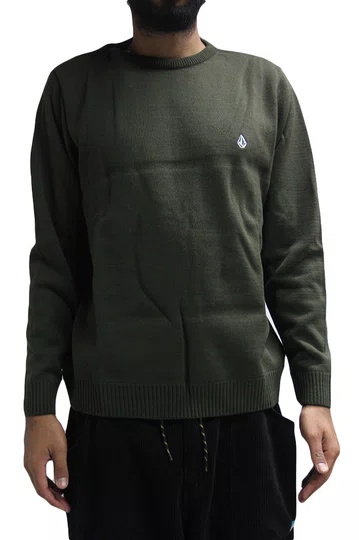 Blusa Tricotada Masculina Volcom Classic Stone - Verde Escuro