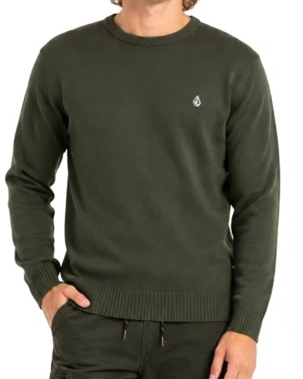 Blusa Tricotada Masculina Volcom Classic Stone - Verde Escuro