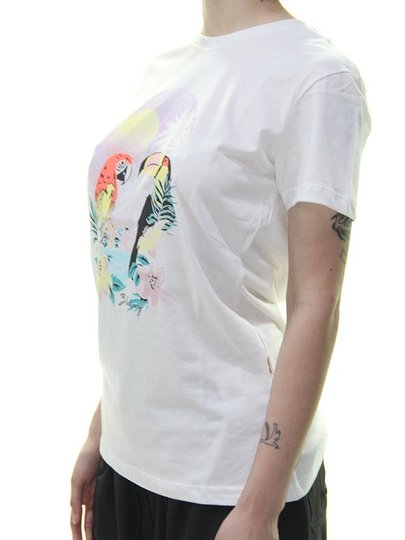 Blusinha Feminina Billabong Birds Of Paradi Manga Curta - Off White
