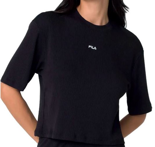 Blusinha Feminina Fila Regular Essencials Canaletada - Preto