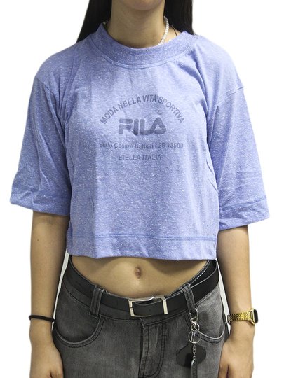 Blusinha Feminina Fila Vita Sportiva Manga Curta Estampada - Roxo