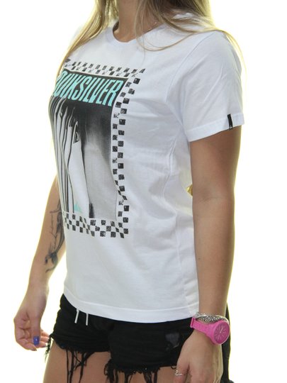 Blusinha Feminina Quiksilver Quiver Estampada Manga Curta - Branco