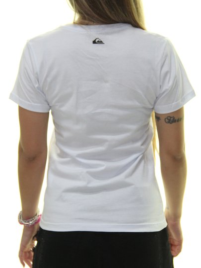 Blusinha Feminina Quiksilver Quiver Estampada Manga Curta - Branco