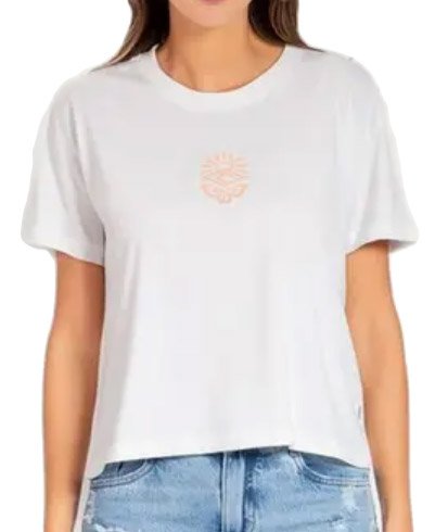 Blusinha Feminina Rip Curl Icons Of Surf Fitted M/Curta - Branco