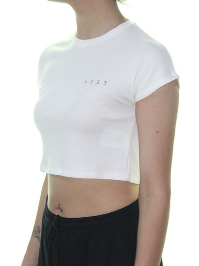 Blusinha Feminina Roxy Frozen Day Manga Curta - Off White