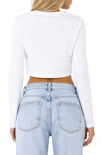 Blusinha Feminina Roxy Manga Longa Casual - Off White