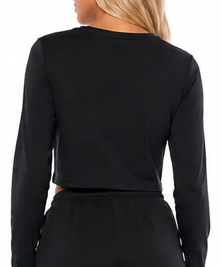 Blusinha Feminina Roxy Manga Longa Casual - Preto