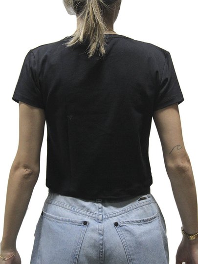 Blusinha Feminina Roxy Ocean Heart Manga Curta Estampada - Preto