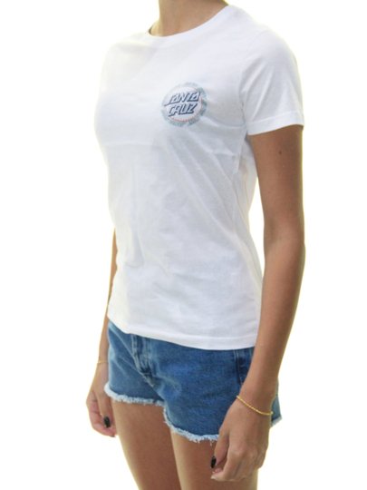 Blusinha Feminina Santa Cruz Hollow Ringed Manga Curta - Branco