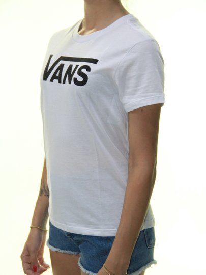 Blusinha Feminina Vans Flying V Crew Manga Curta - Branco