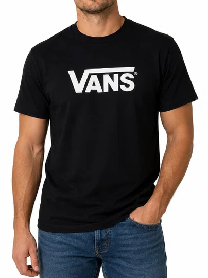 Camiseta Masculina Vans Stretch Logo - Preto