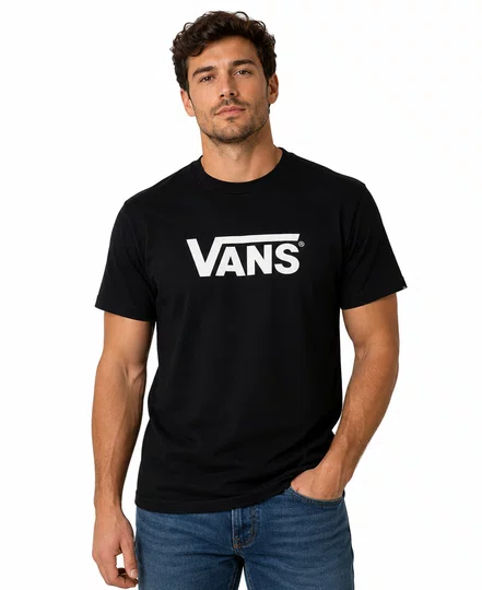 Camiseta Masculina Vans Stretch Logo - Preto