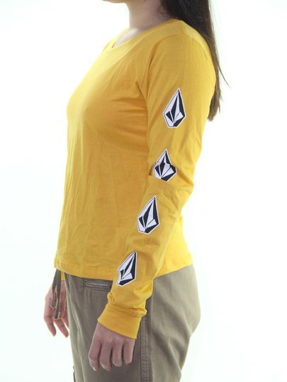 Blusinha Feminina Volcom Deadly Stone Manga Longa Estampada - Amarelo